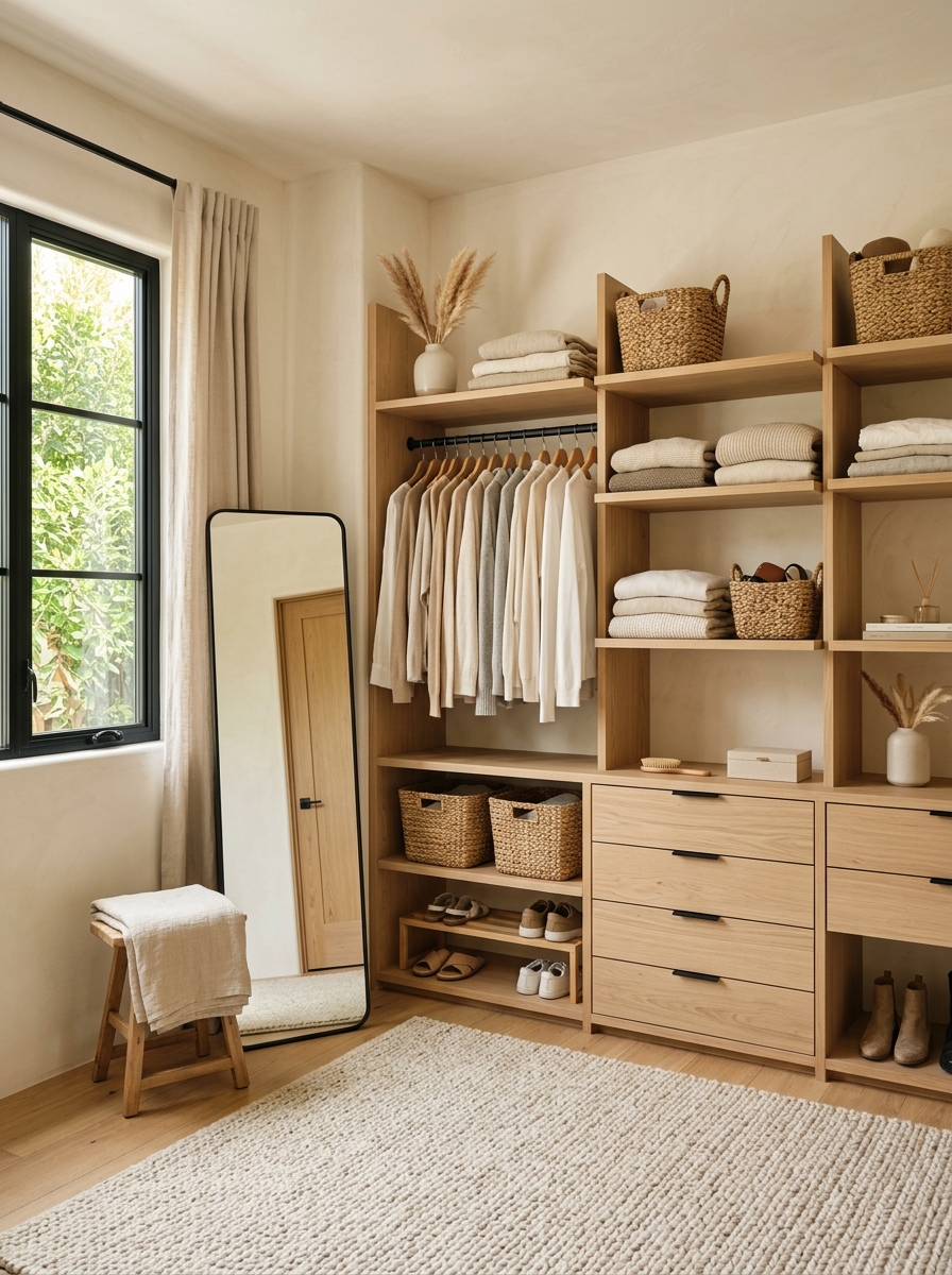 Scandinavian-Inspired Warm Neutral Closet