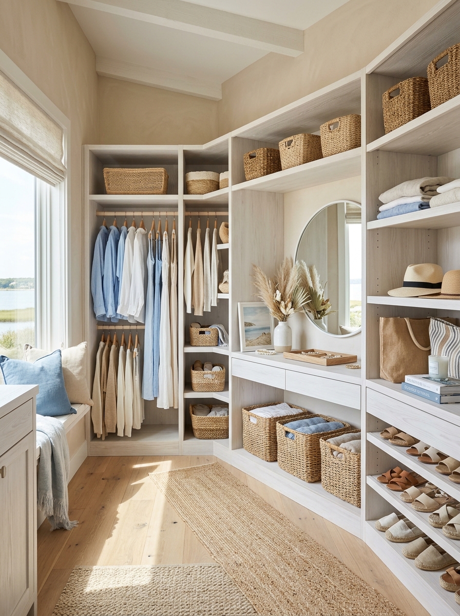 Coastal Light and Airy Closet Design