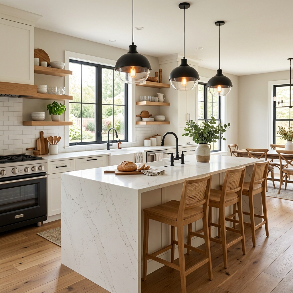 20 Modern Farmhouse Kitchen Inspiration for Young Couples Decorating Their First Home