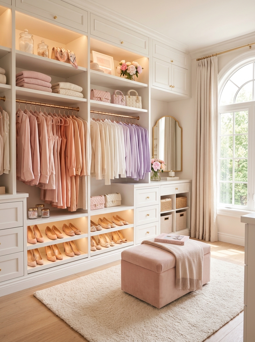 Soft Pastel Dream Closet with Color Harmony Styling