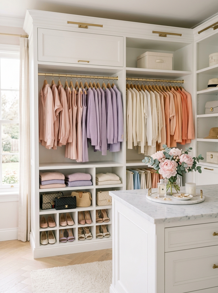Soft Pastel Dream Closet with Color Harmony Styling