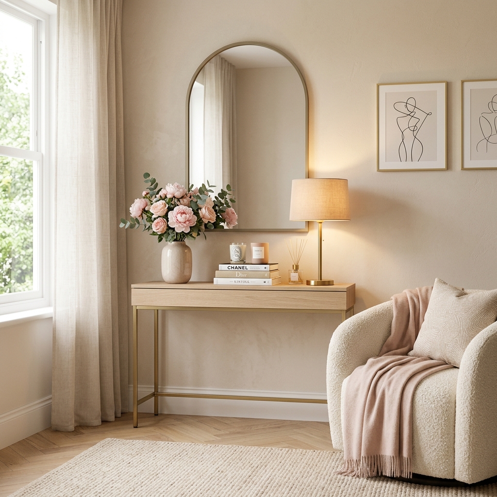 13 Minimalist Girly Console Table Ideas for Calm Feminine Spaces