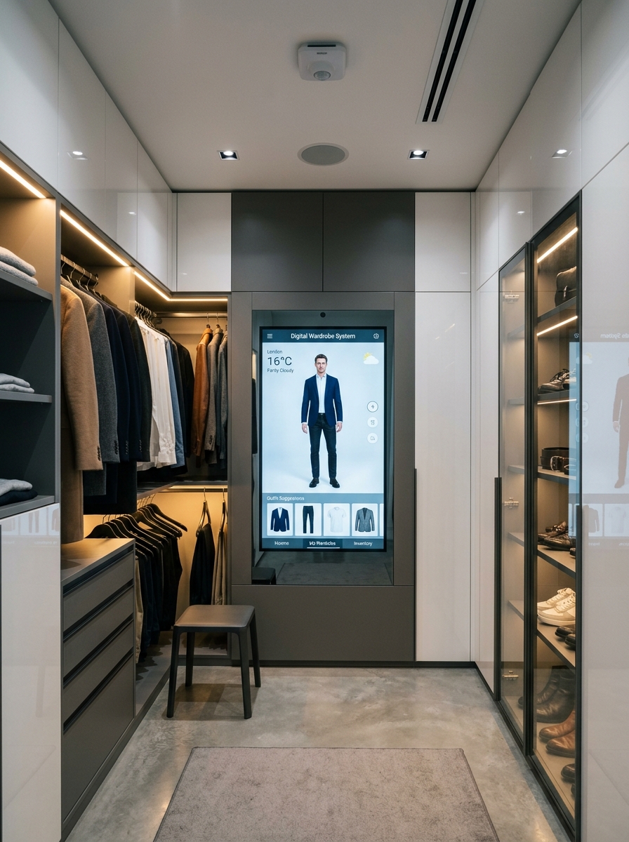 Ultra-Modern Smart Closet with Tech Integration