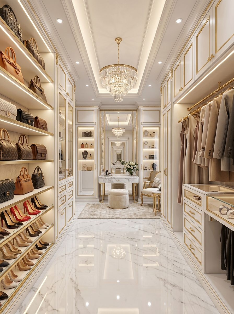 Glam Gold Accent Closet