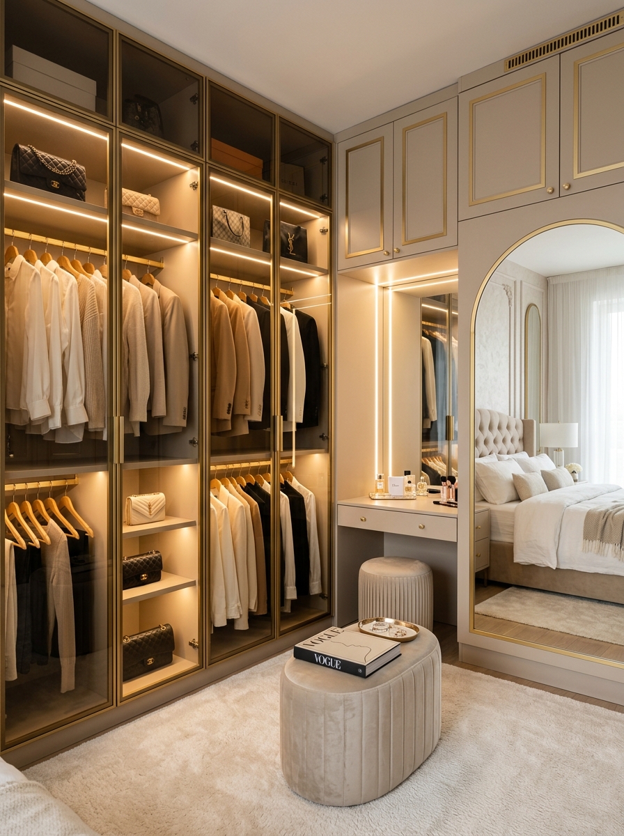 Glass Wardrobe Doors for a High-End Designer Feel