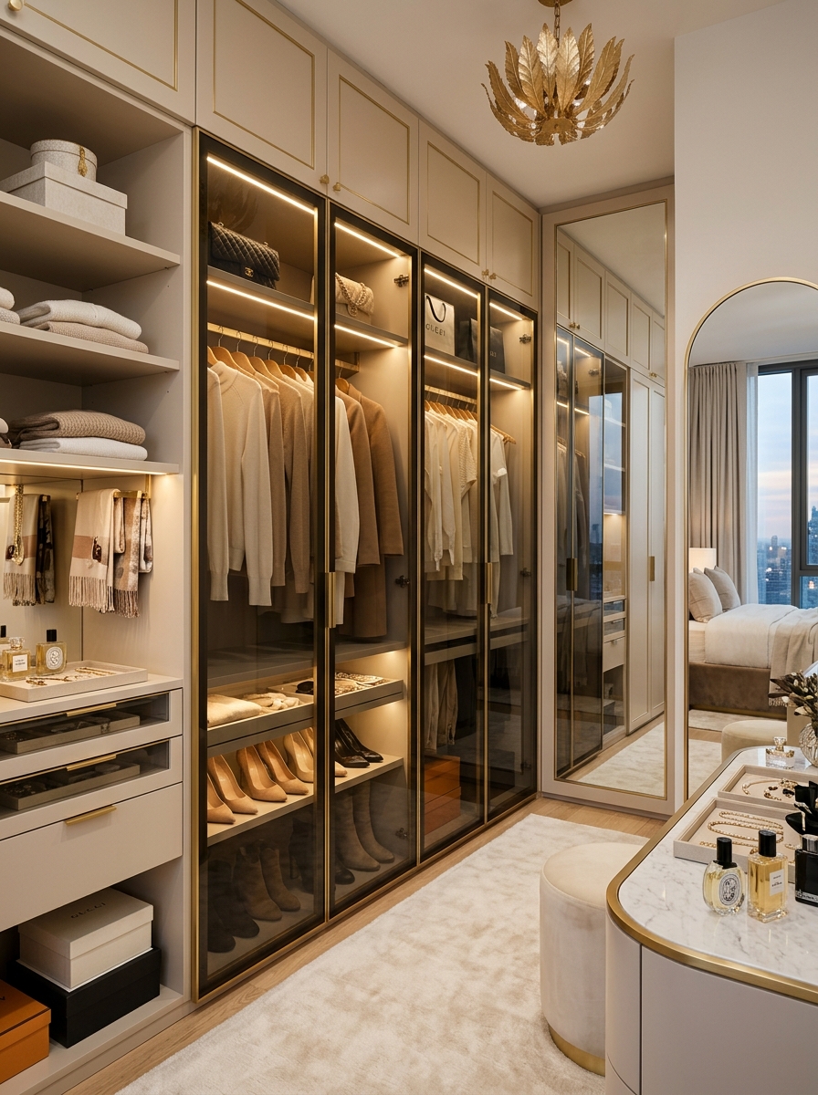 Glass Wardrobe Doors for a High-End Designer Feel