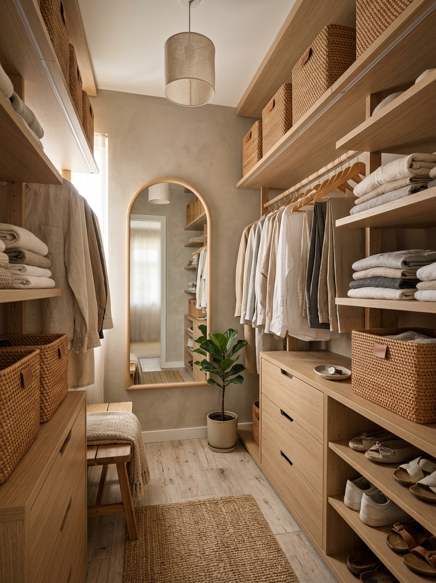Soft Minimal Closet with Japandi Influence
