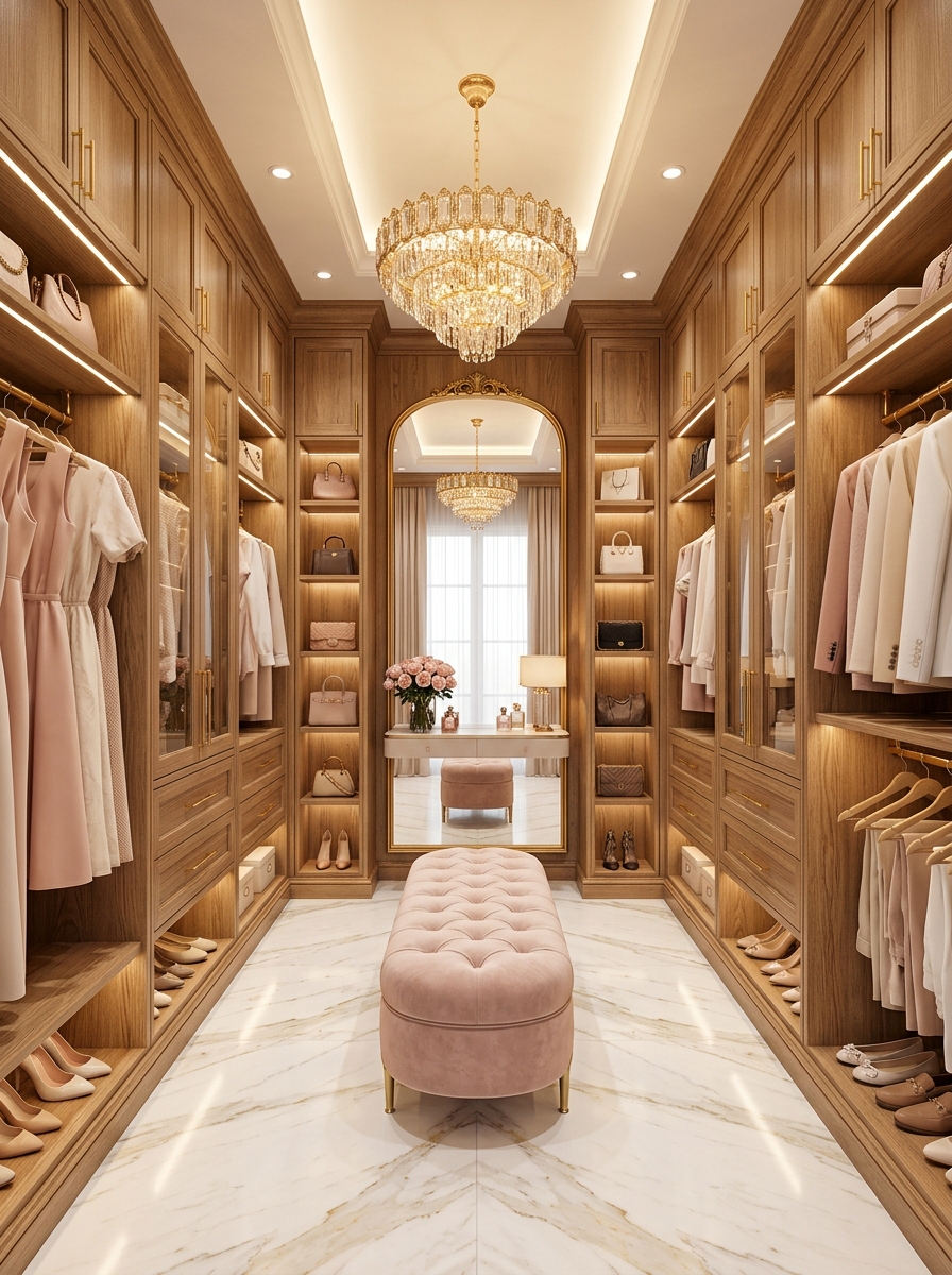 Perfectly Mirrored Walk-In Closet