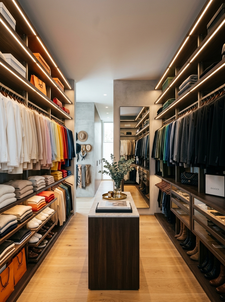Boutique-Inspired Color-Coordinated Closet System