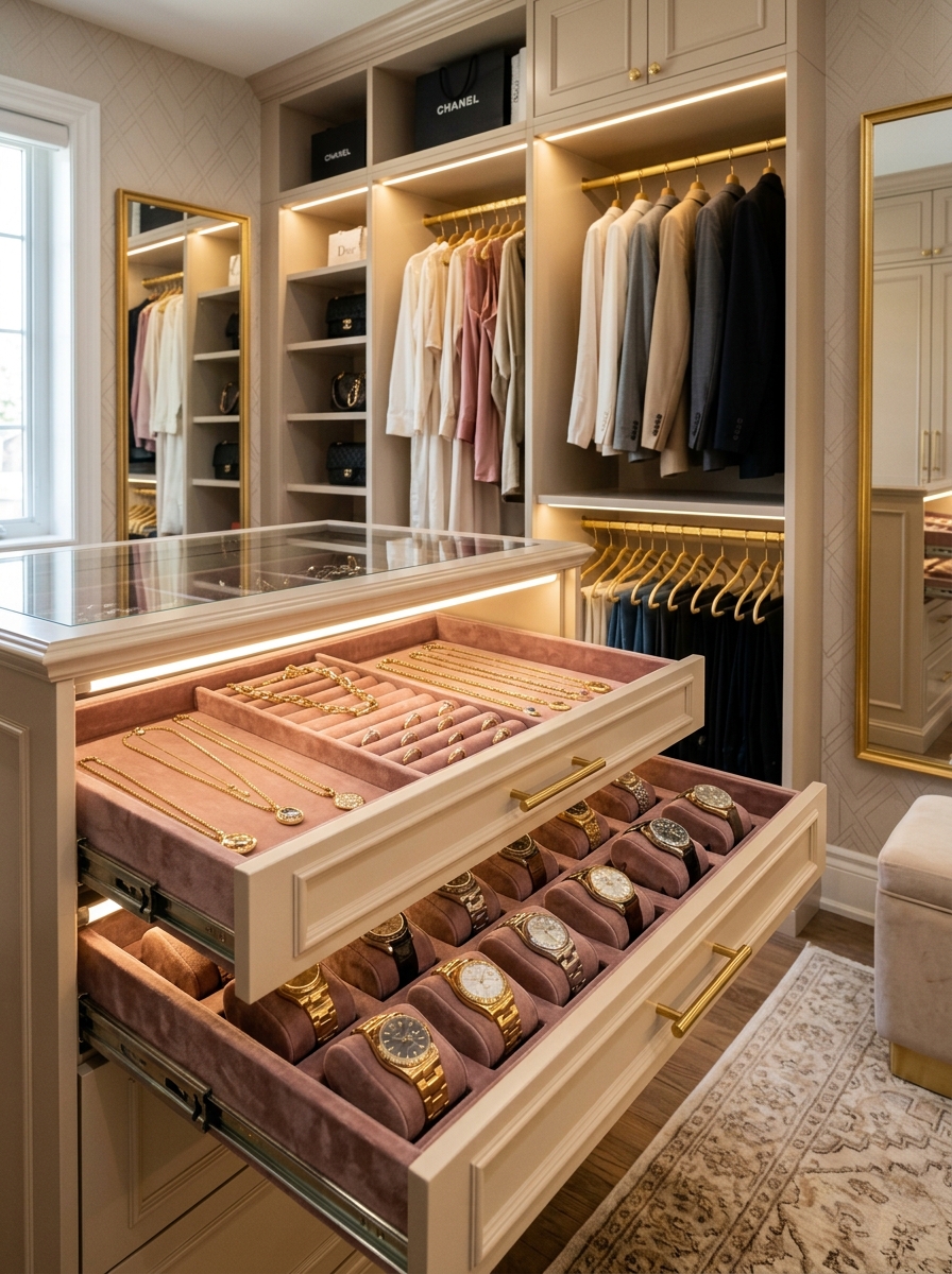 Jewelry Display Drawers With Velvet Inserts