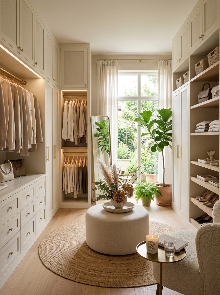Soft Feminine Closet with Botanical Luxury Touch
