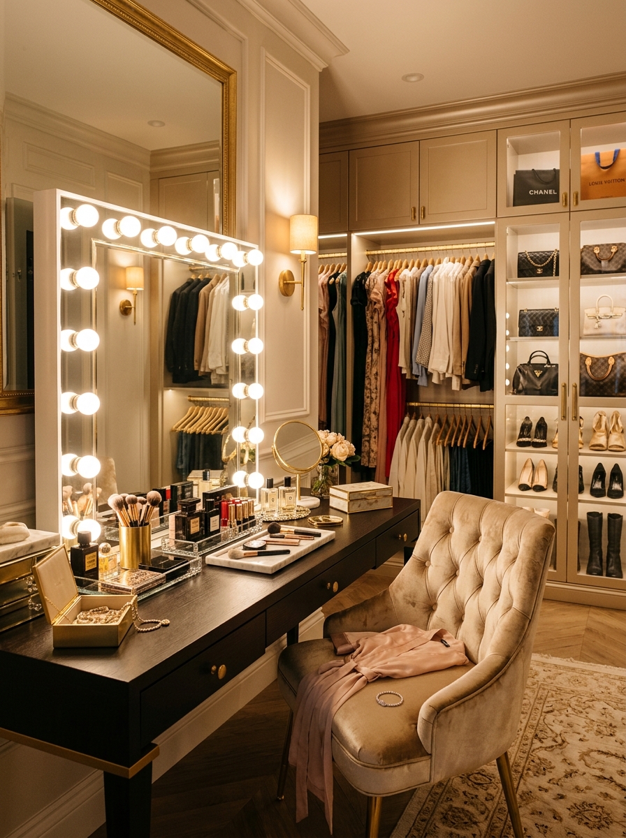 Hollywood Glam Vanity Closet Corner