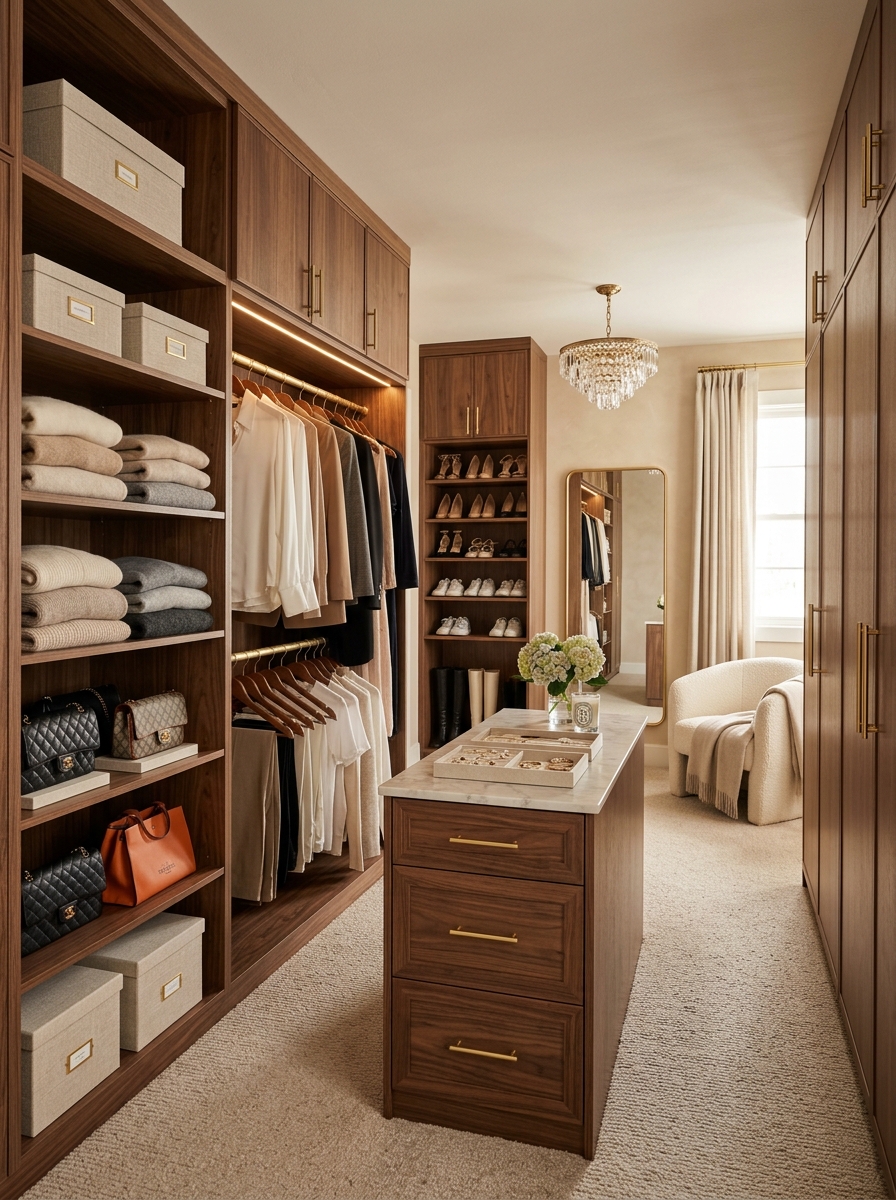 Warm Wood Feminine Luxury Wardrobe