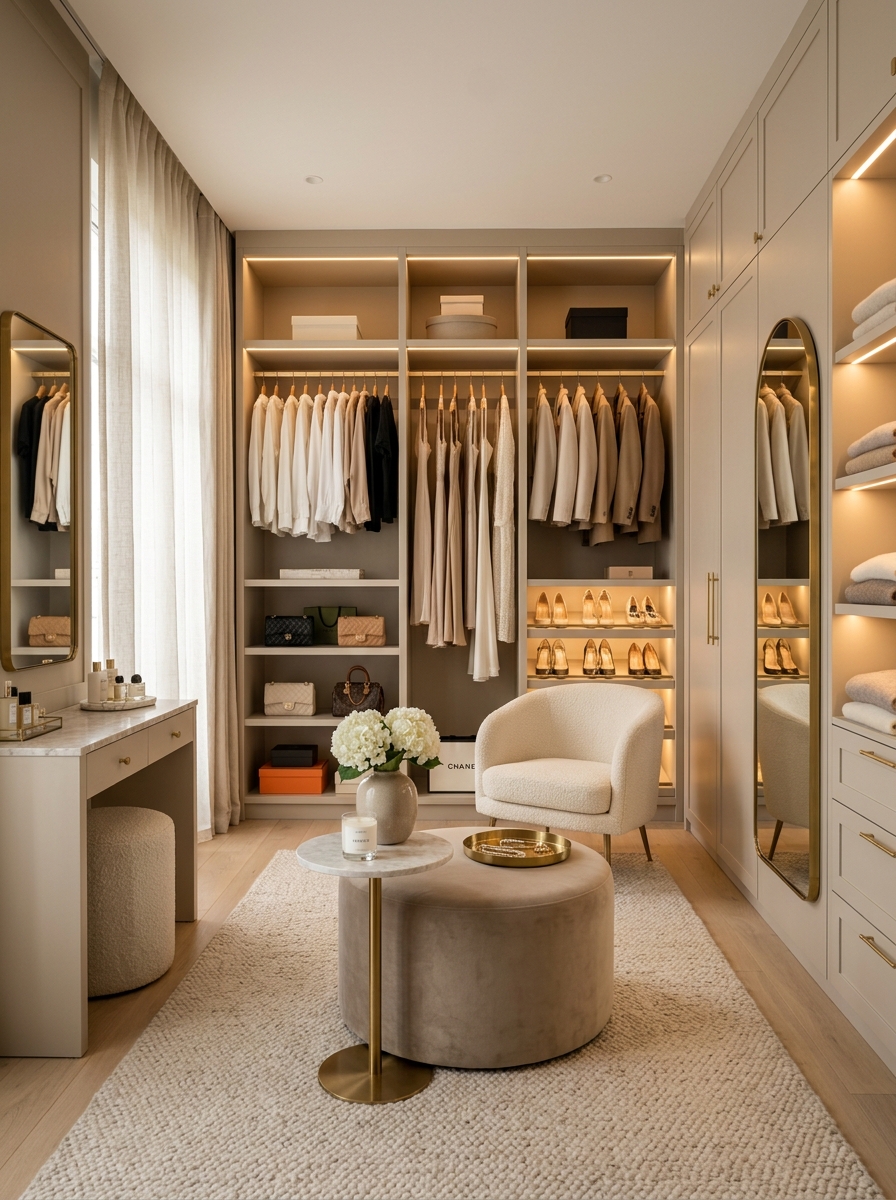 Luxury Minimalist Closet with Boutique Hotel Vibes