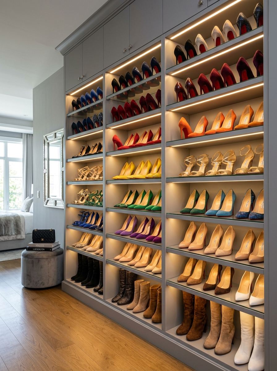 Boutique-Style Shoe Wall Display