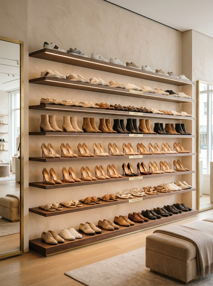 Neutral Shoe Wall Showcase