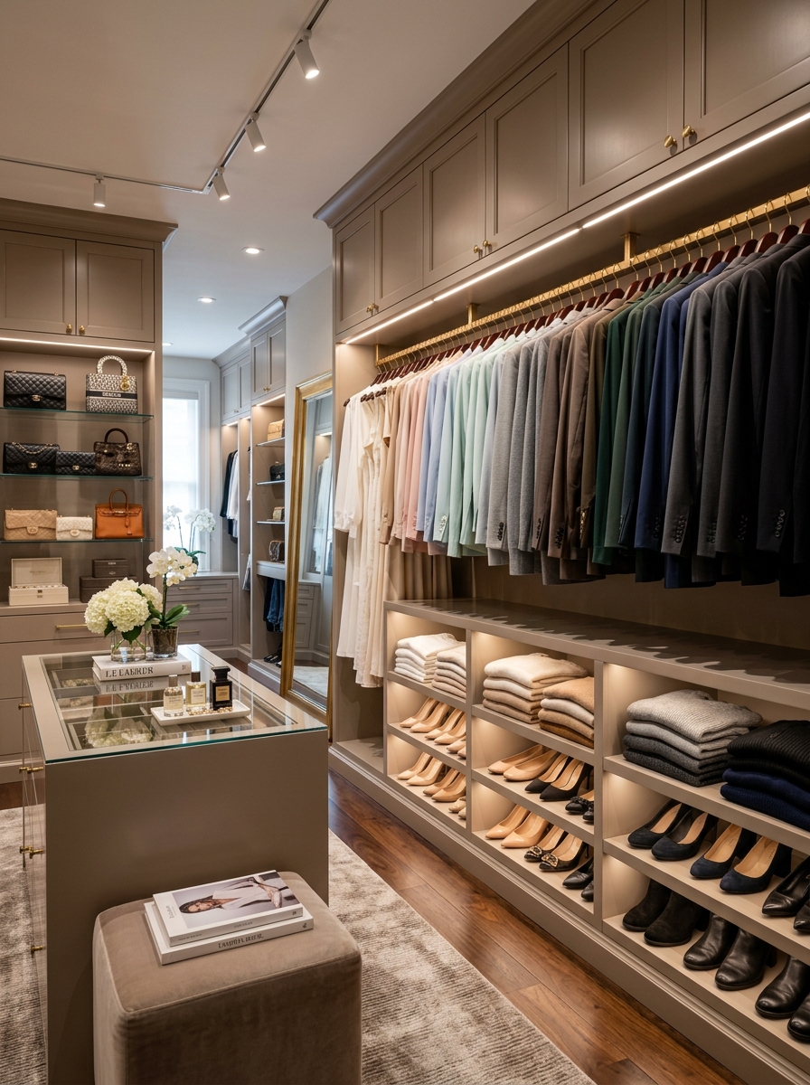 Color-Organized Boutique Closet