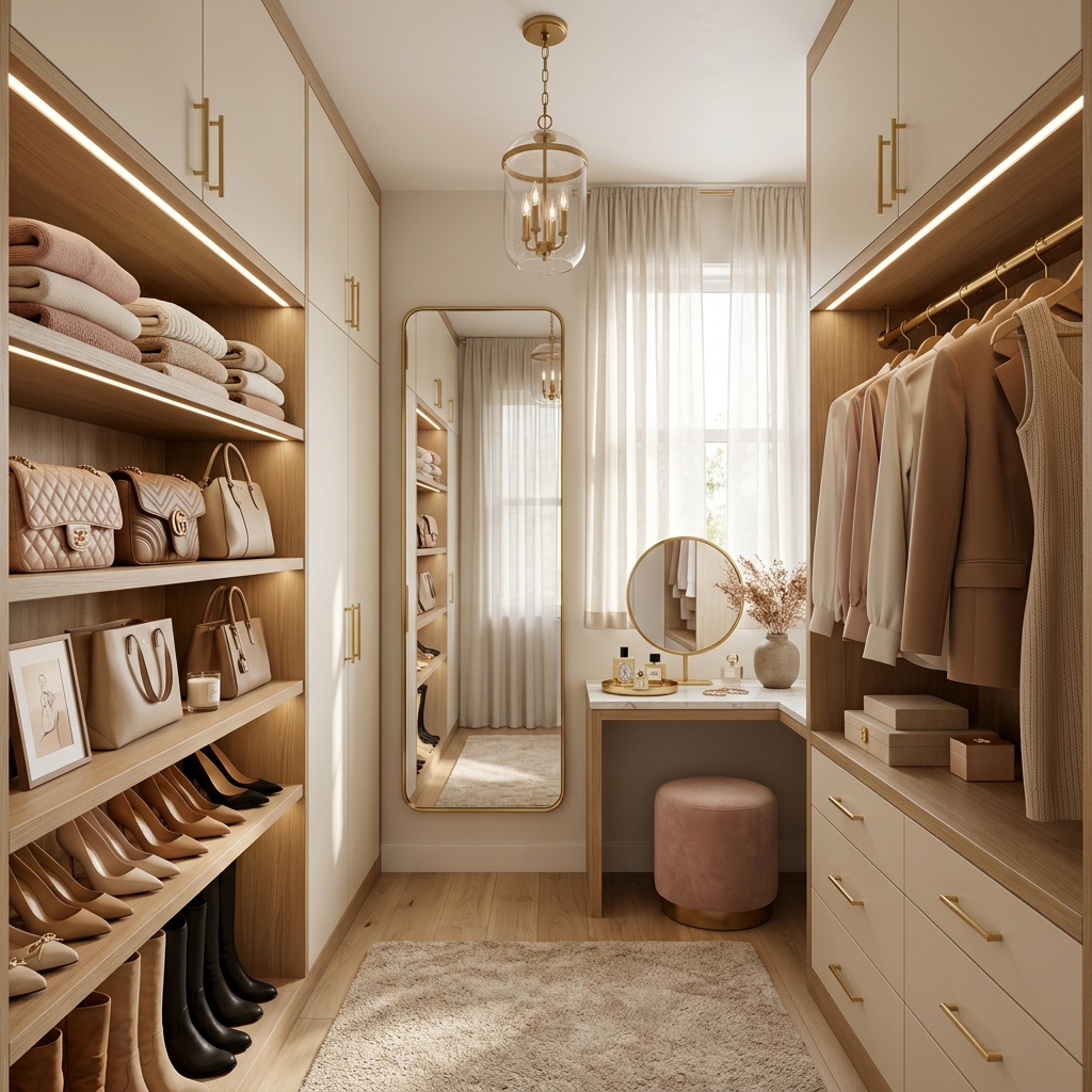 16 Chic Small Walk-In Closet Ideas for a Clean Modern Look