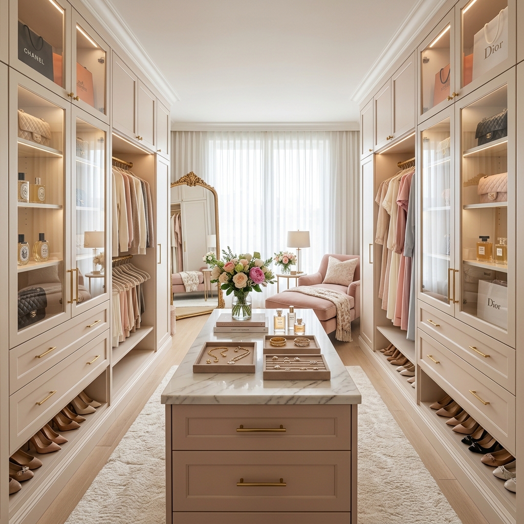 21 Luxury Closet Makeover Ideas with a Soft Feminine Touch