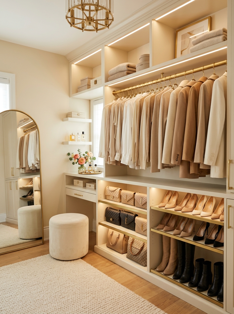 Luxury Boutique Closet With Coordinated Styling
