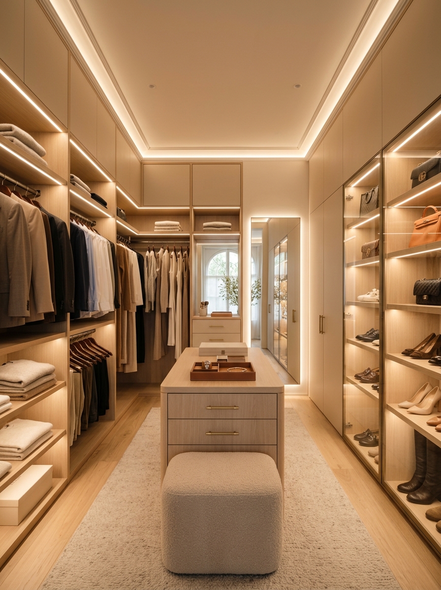 Hidden LED Ambient Glow Closet