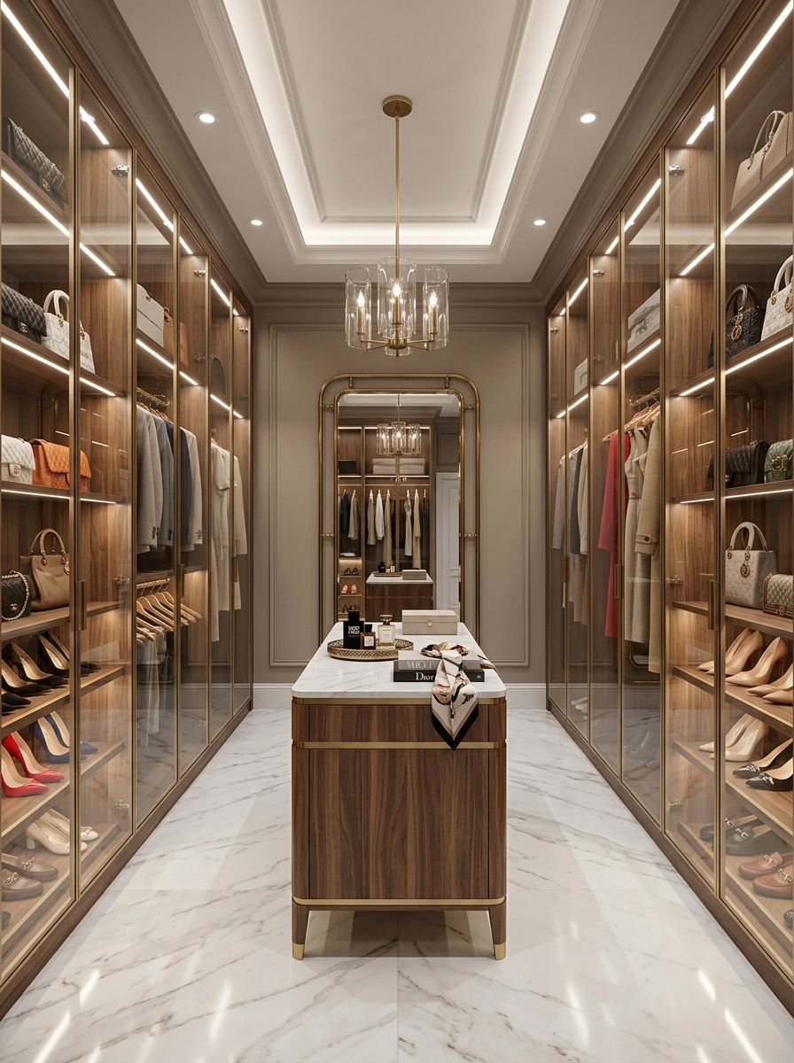 Boutique-Inspired Closet with Balanced Displays