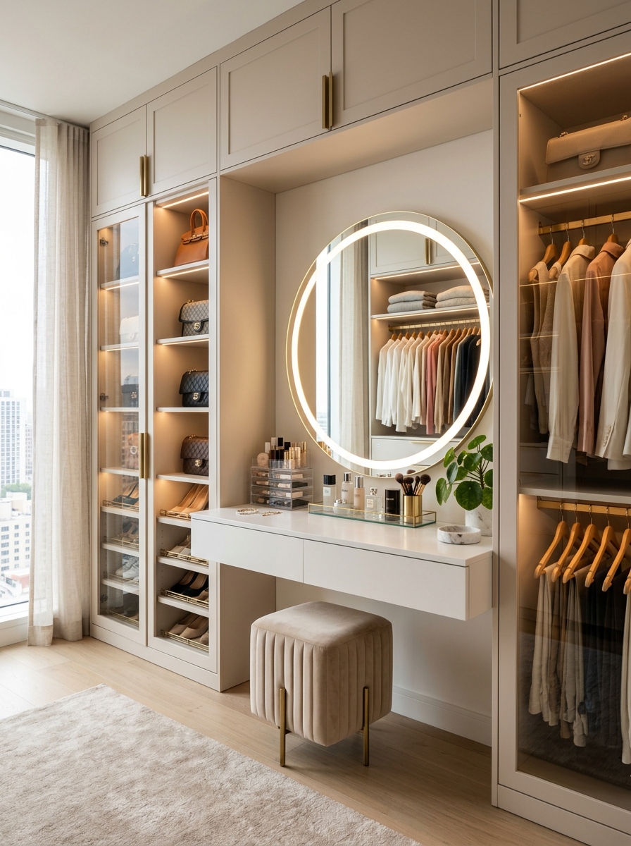 Walk-In Closet with Vanity Station