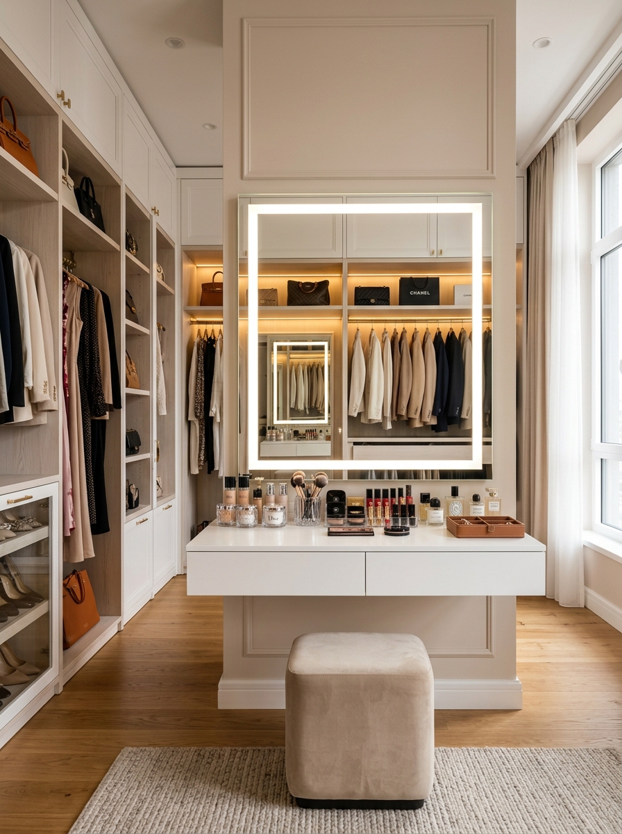 Walk-In Closet with Vanity Station