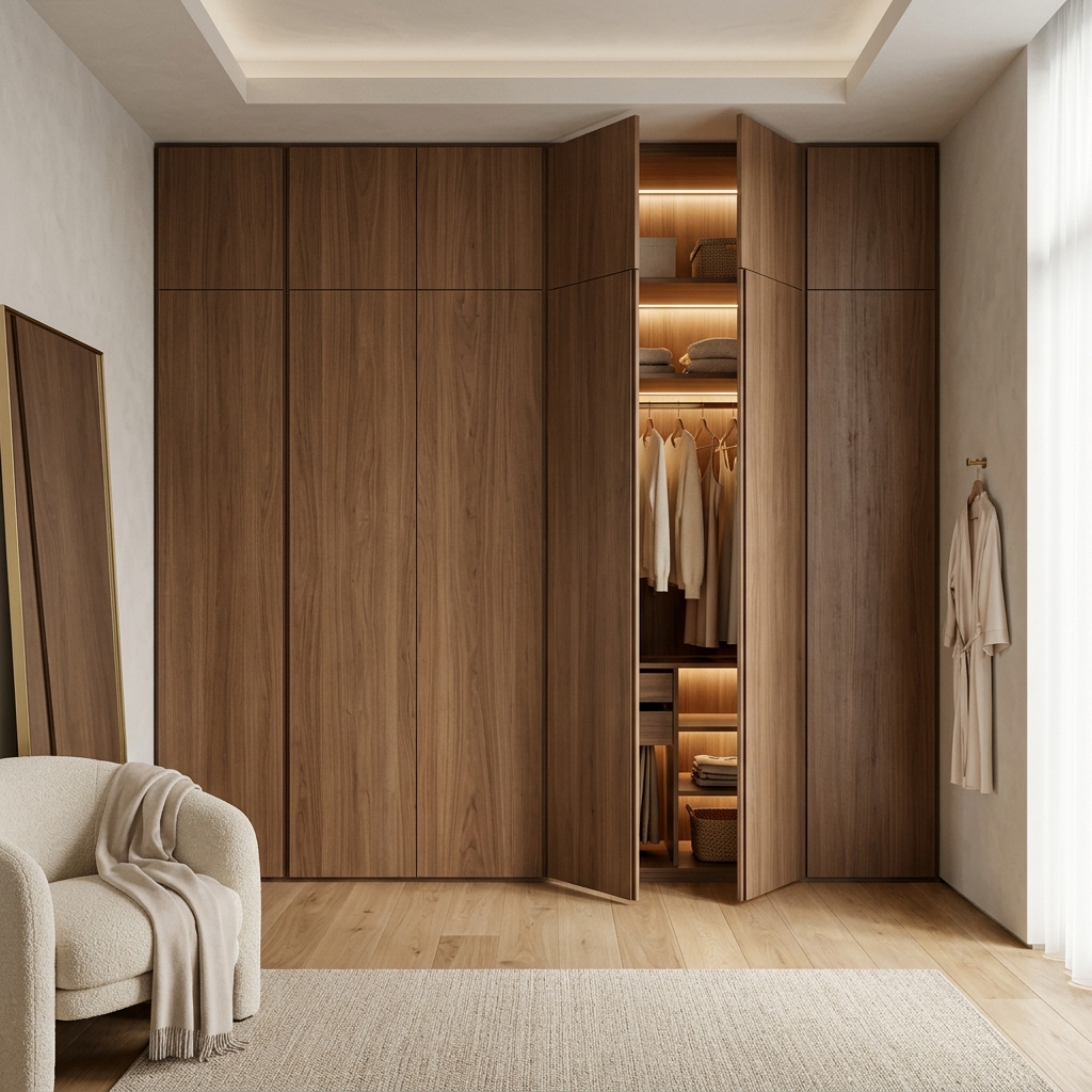 22 Warm Wood Closet Design for a Soft Feminine Space