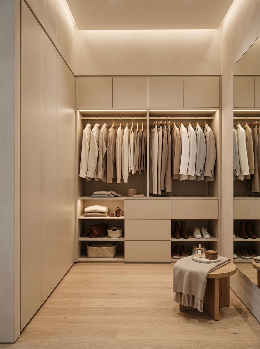 Soft Minimalist Beige Wardrobe Suite