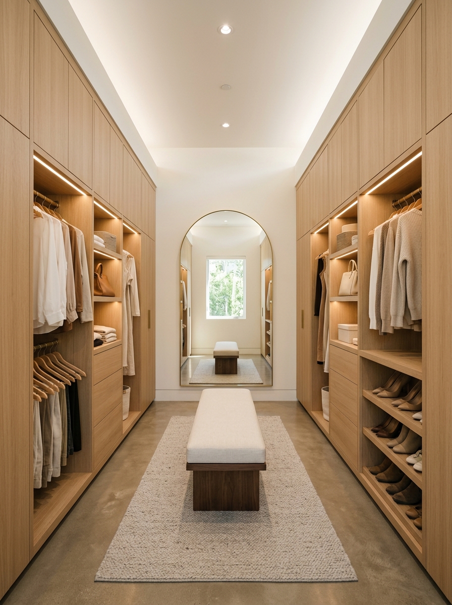 Modern Feminine Closet with Clean Lines