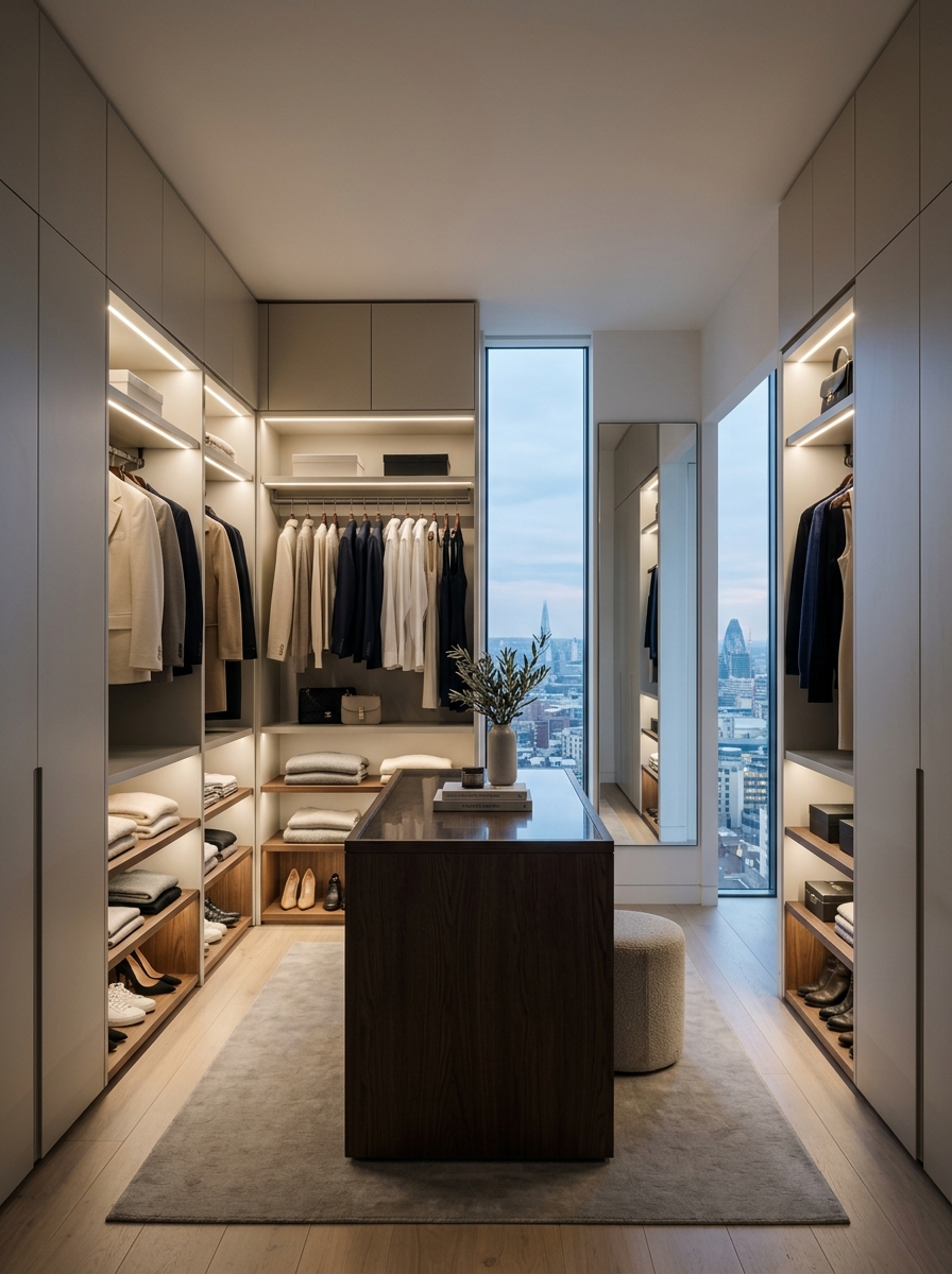 Hidden Storage Minimalist Luxury Closet