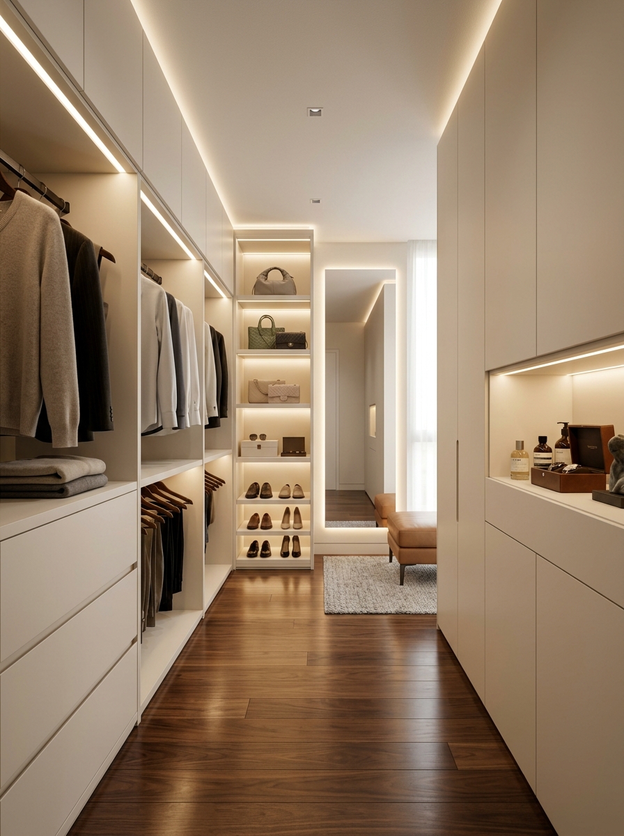 Hidden Storage Panel Closet
