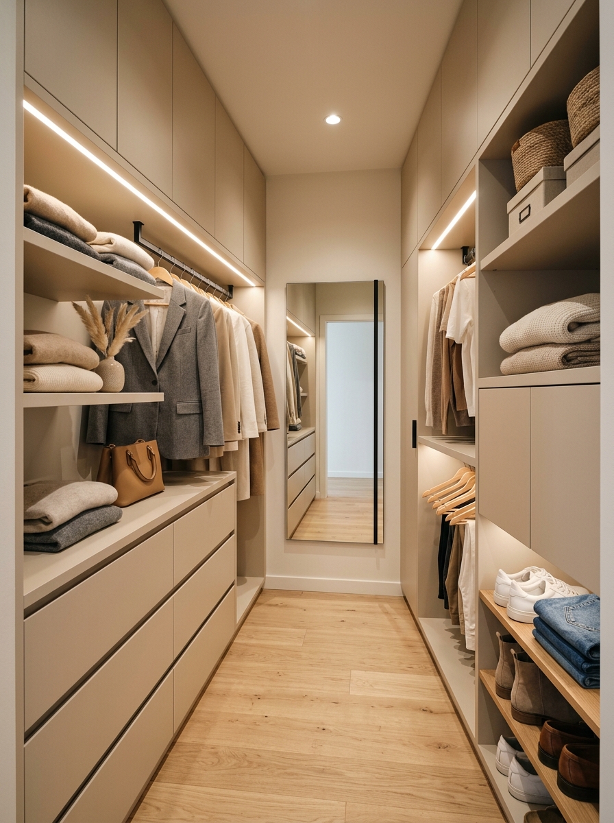 Minimalist Luxury Closet with Hidden Storage