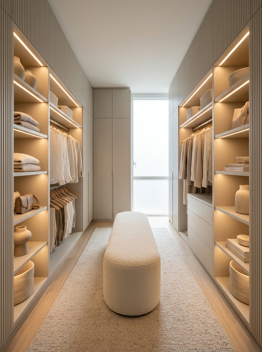 Elegant Monochrome Closet With Clean Modern Lines