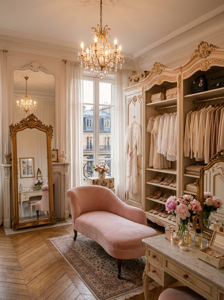 Romantic Parisian-Inspired Closet
