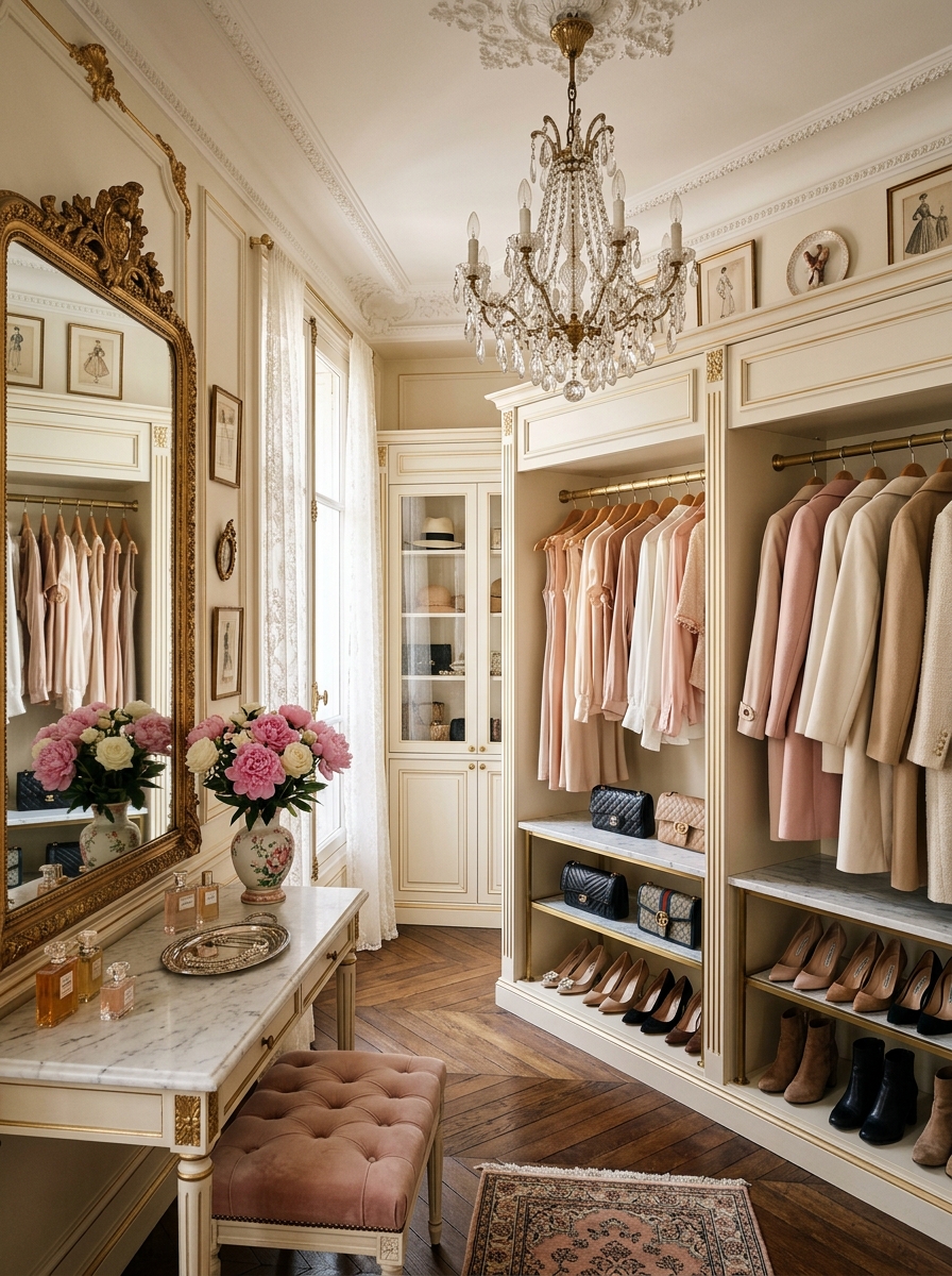 Parisian-Inspired Walk-In Closet