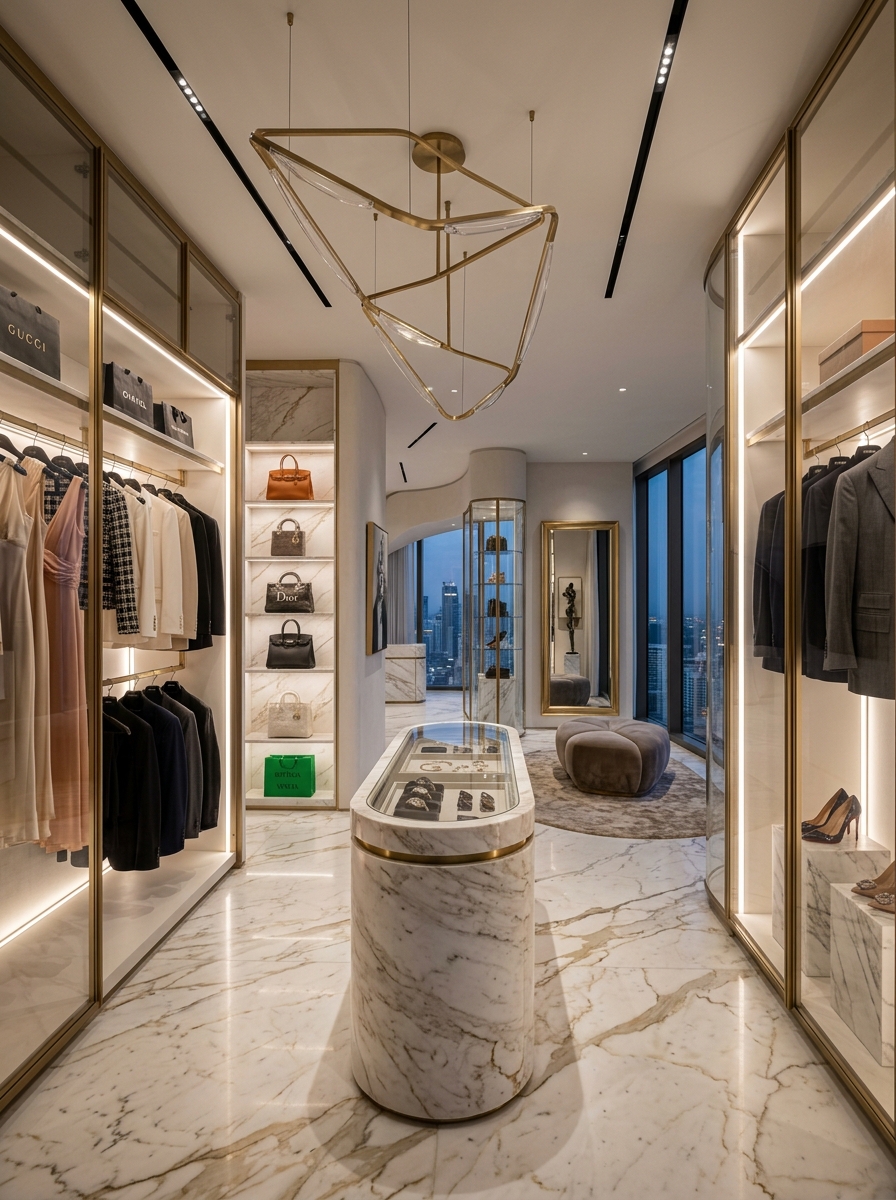 Ultra-Luxury Penthouse Fashion Gallery Closet