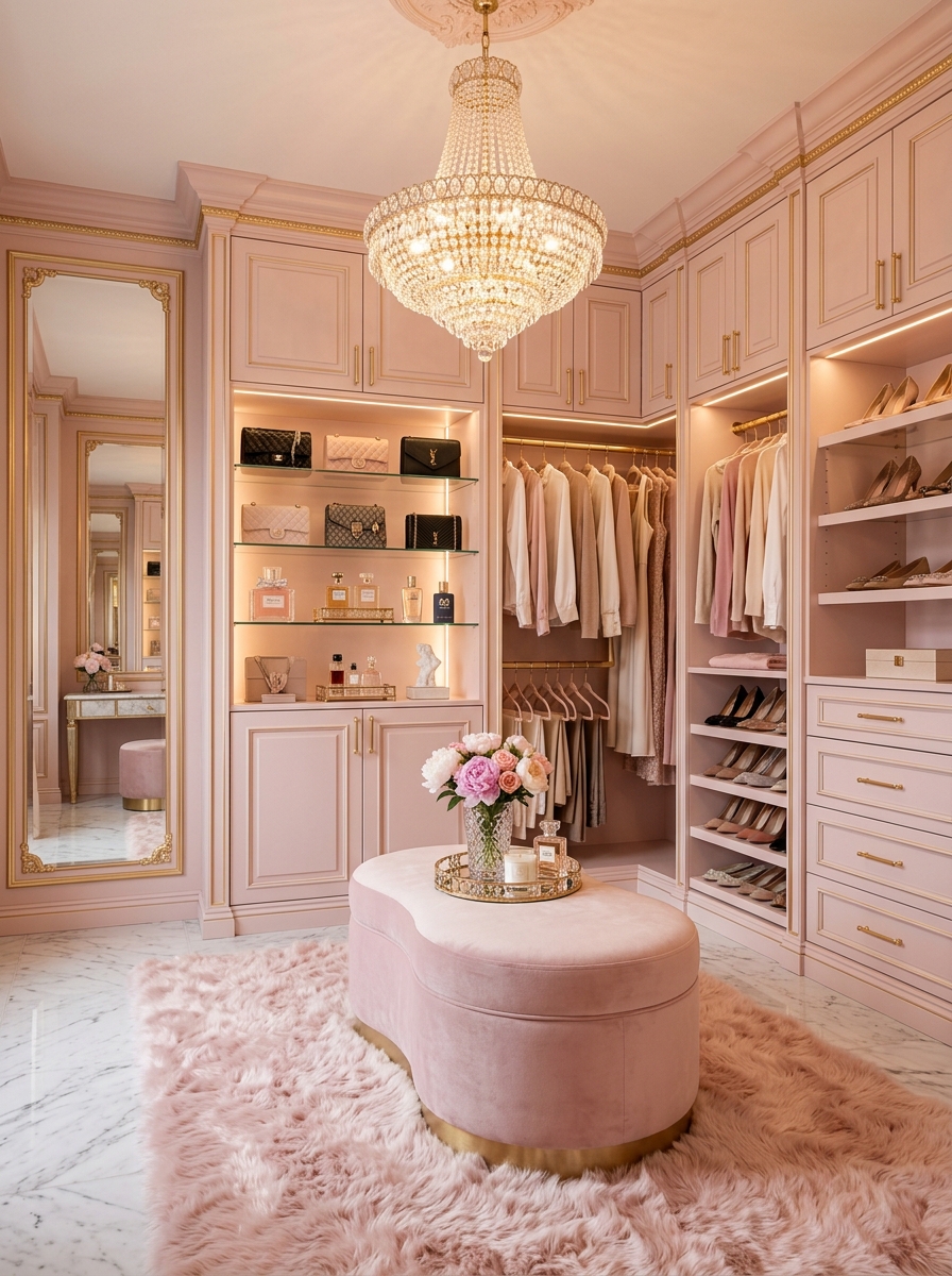 Soft Pink Glam Closet for a Feminine Aesthetic