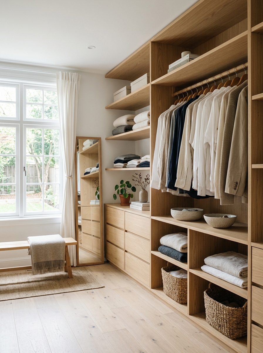 Light Wood Closet with Scandinavian Simplicity