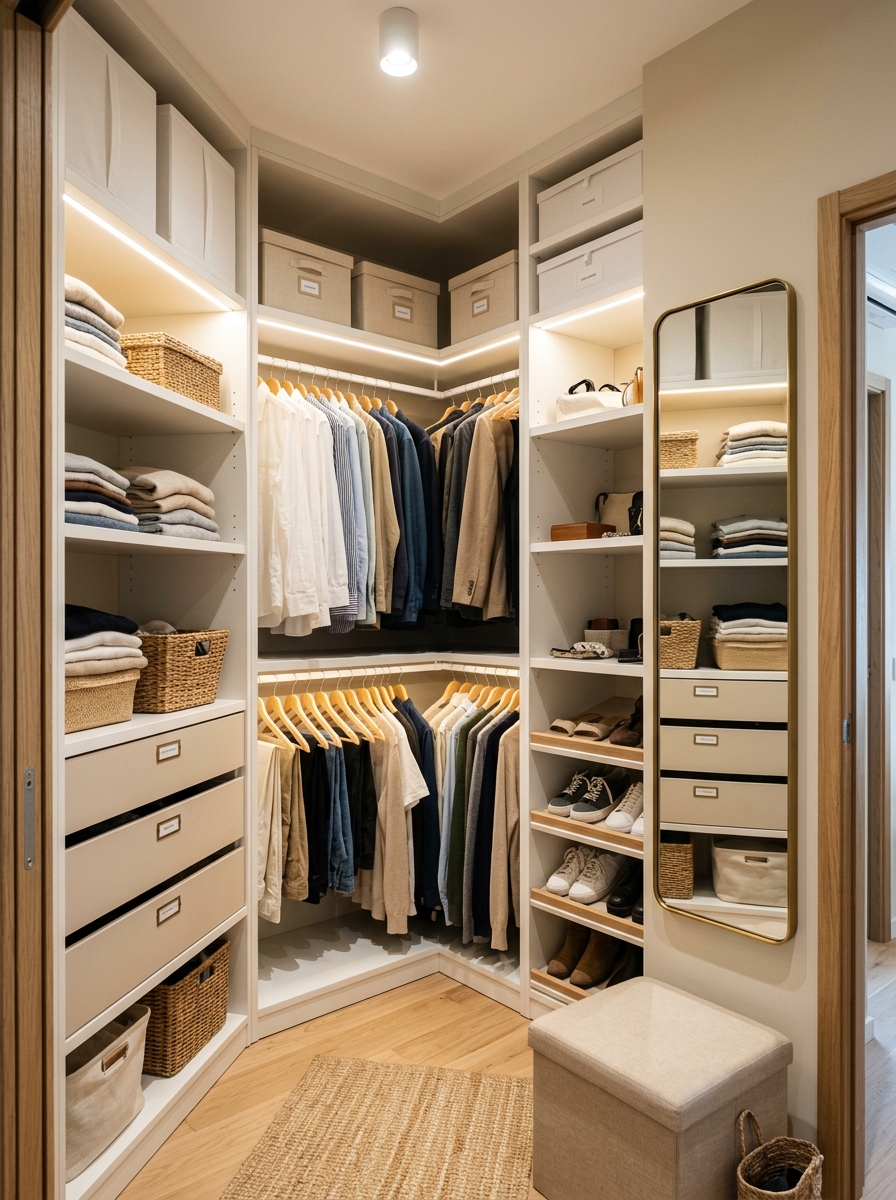 Corner Walk-In Closet Conversion