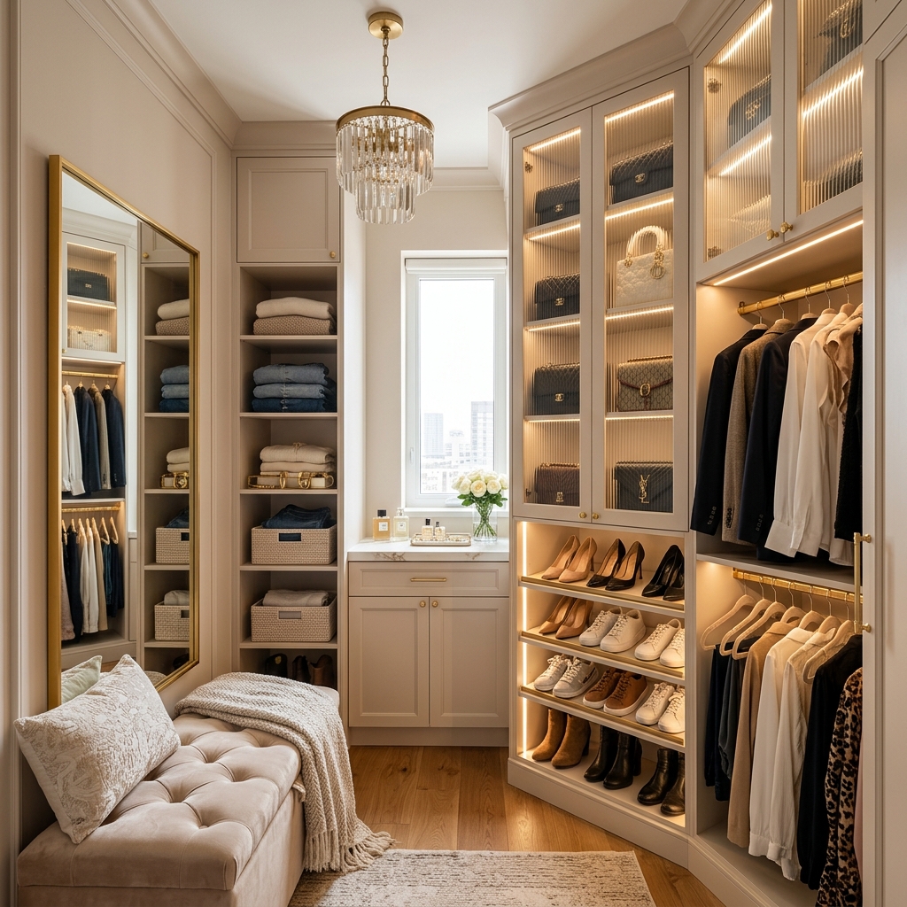 17 Luxury-Inspired Small Walk-In Closet Ideas for Tight Spaces