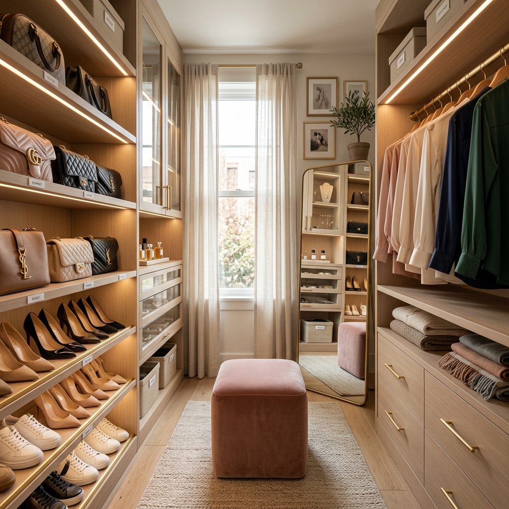 16 Tiny Walk-In Closet Ideas That Feel Luxurious & Functional
