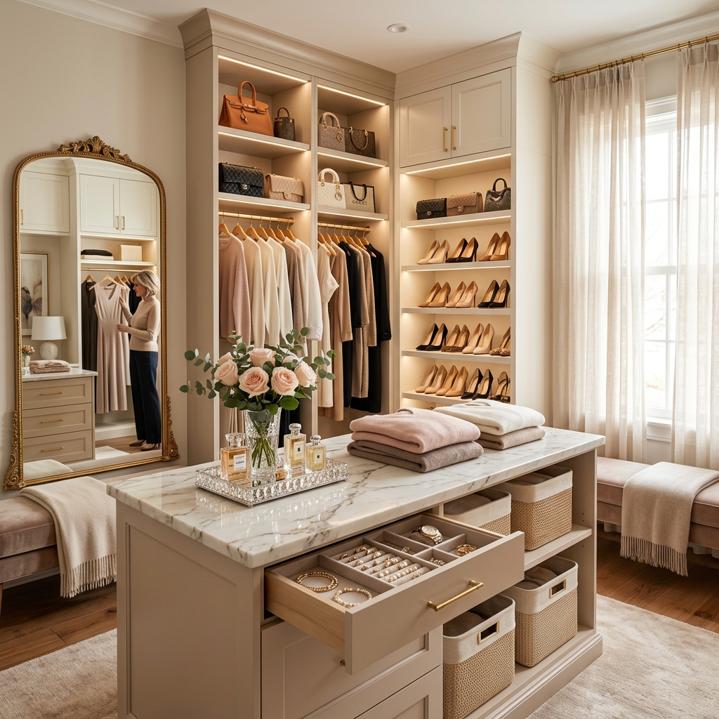 15 Luxury Closet Organization Ideas for Women Over 50 Wanting Elegant Clutter-Free Storage