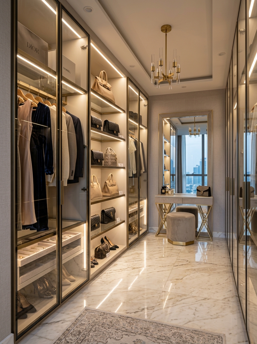 Glass-Door Boutique Walk-In Closet