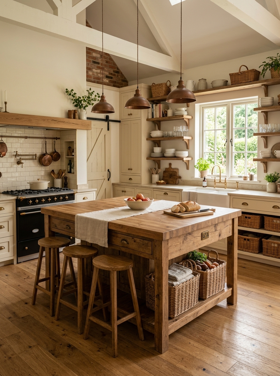 Family-Friendly Farmhouse Kitchen with Smart Storage