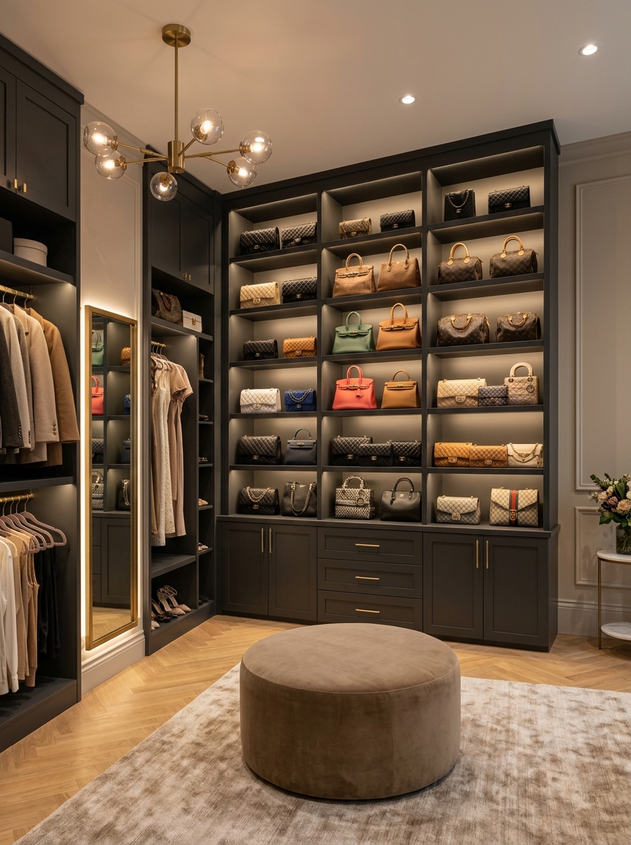 Handbag Gallery Wall Closet Display