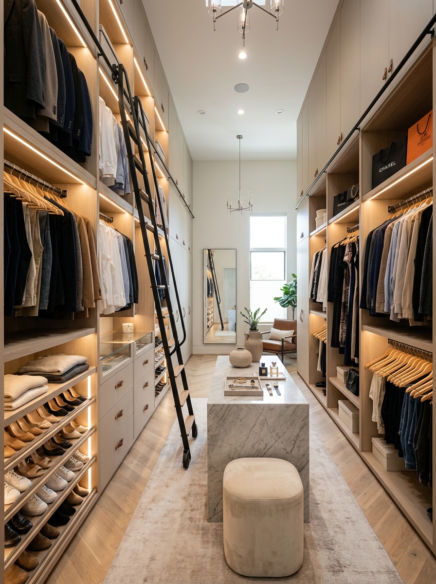 Vertical Space Maximized Luxury Closet