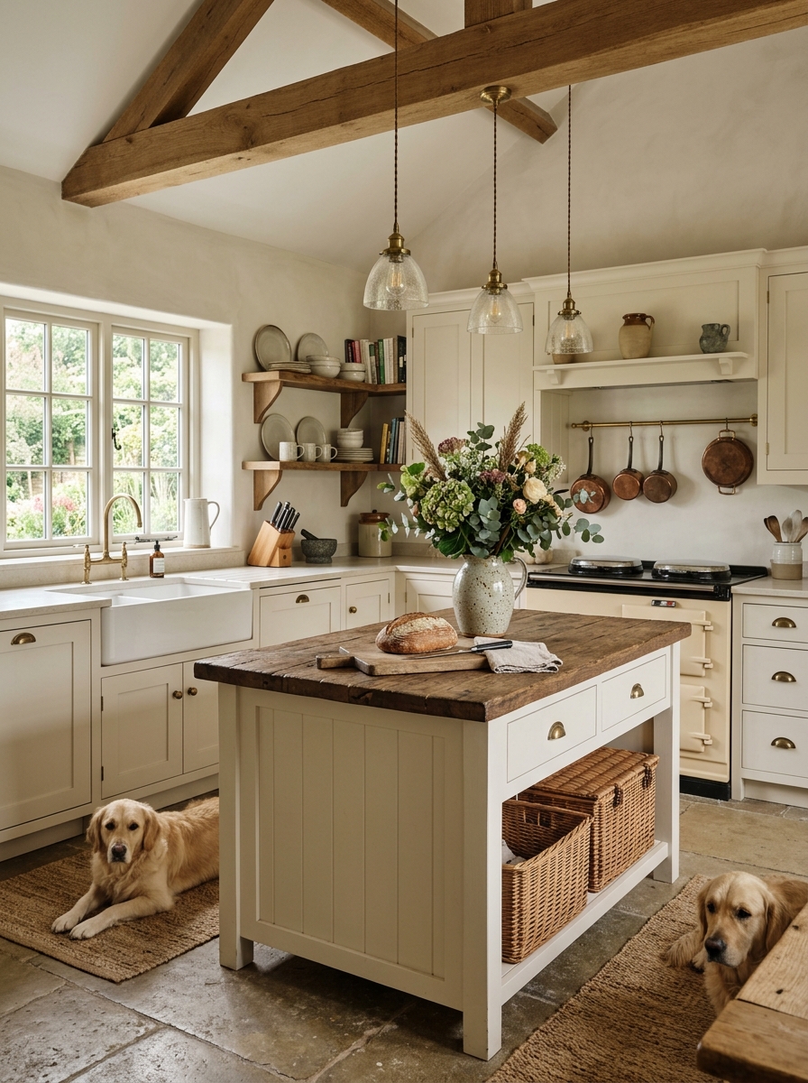 Timeless Farmhouse Kitchen With Soft Rustic Simplicity