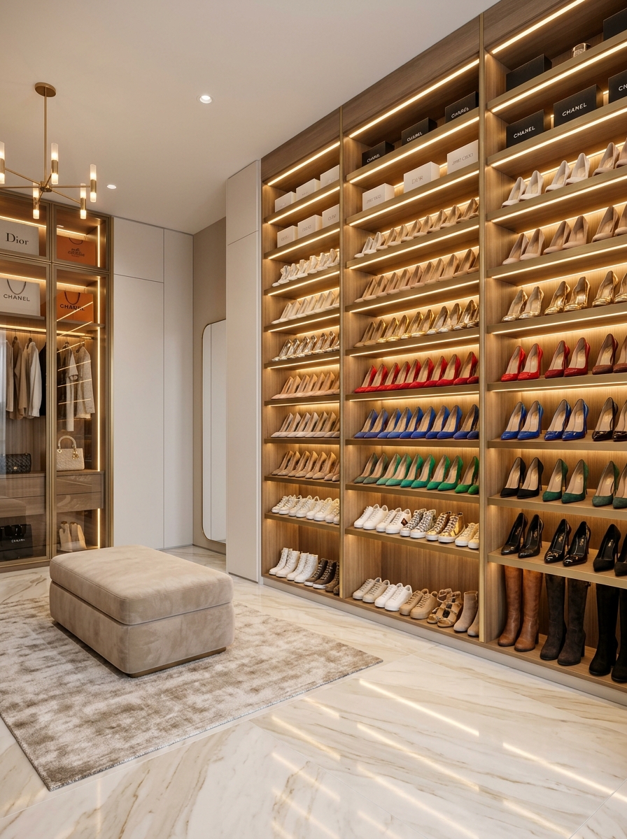 Luxury Shoe Wall Display Closet